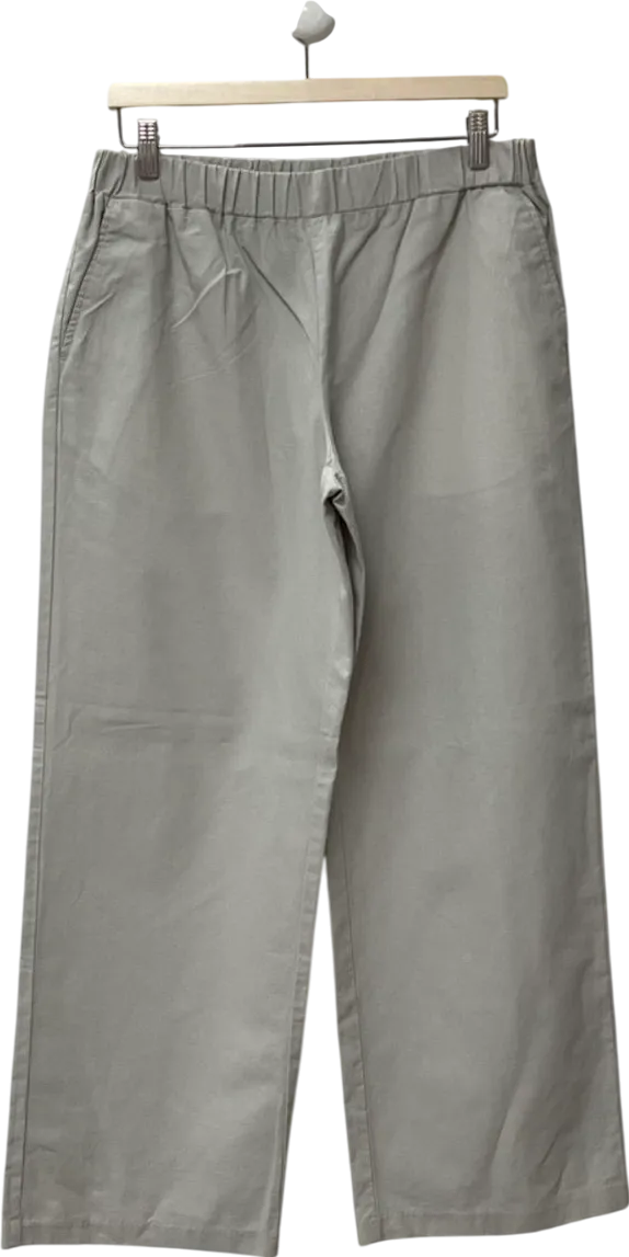 boohooMan Grey Elastic Waist Cropped Skate Fit Tailored Trousers UK XS