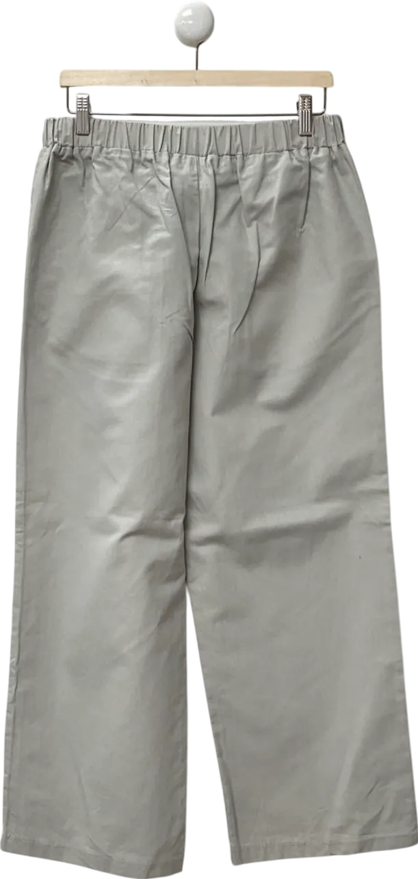 boohooMan Grey Elastic Waist Cropped Skate Fit Tailored Trousers UK XS