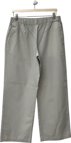 boohooMan Grey Elastic Waist Cropped Skate Fit Tailored Trousers UK XS
