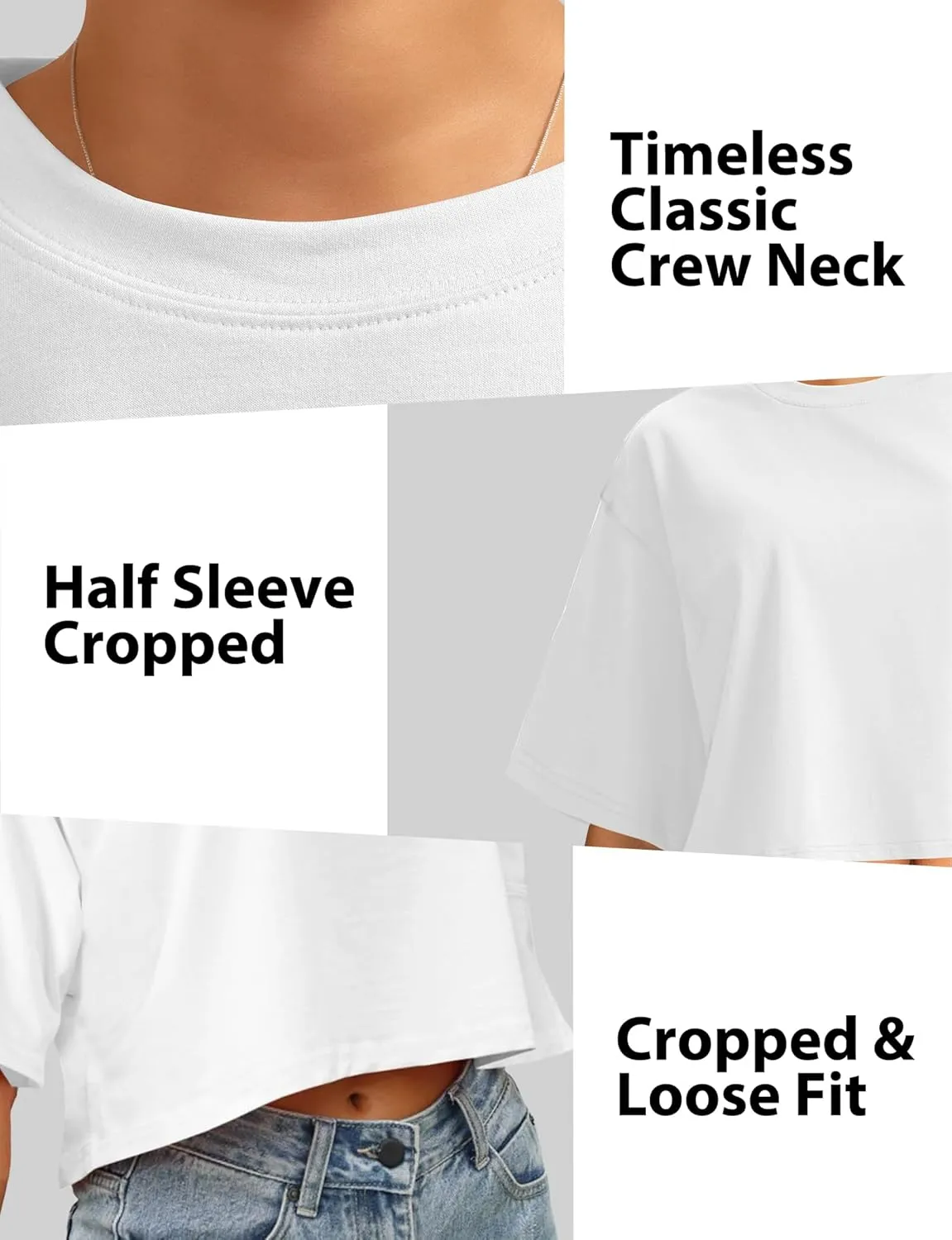 Buauty Womens Oversized Crop Tops, Short Sleeve Workout T-Shirt, Basic Drop Shoulder Boxy Tees, Summer Casual Athletic Shirts
