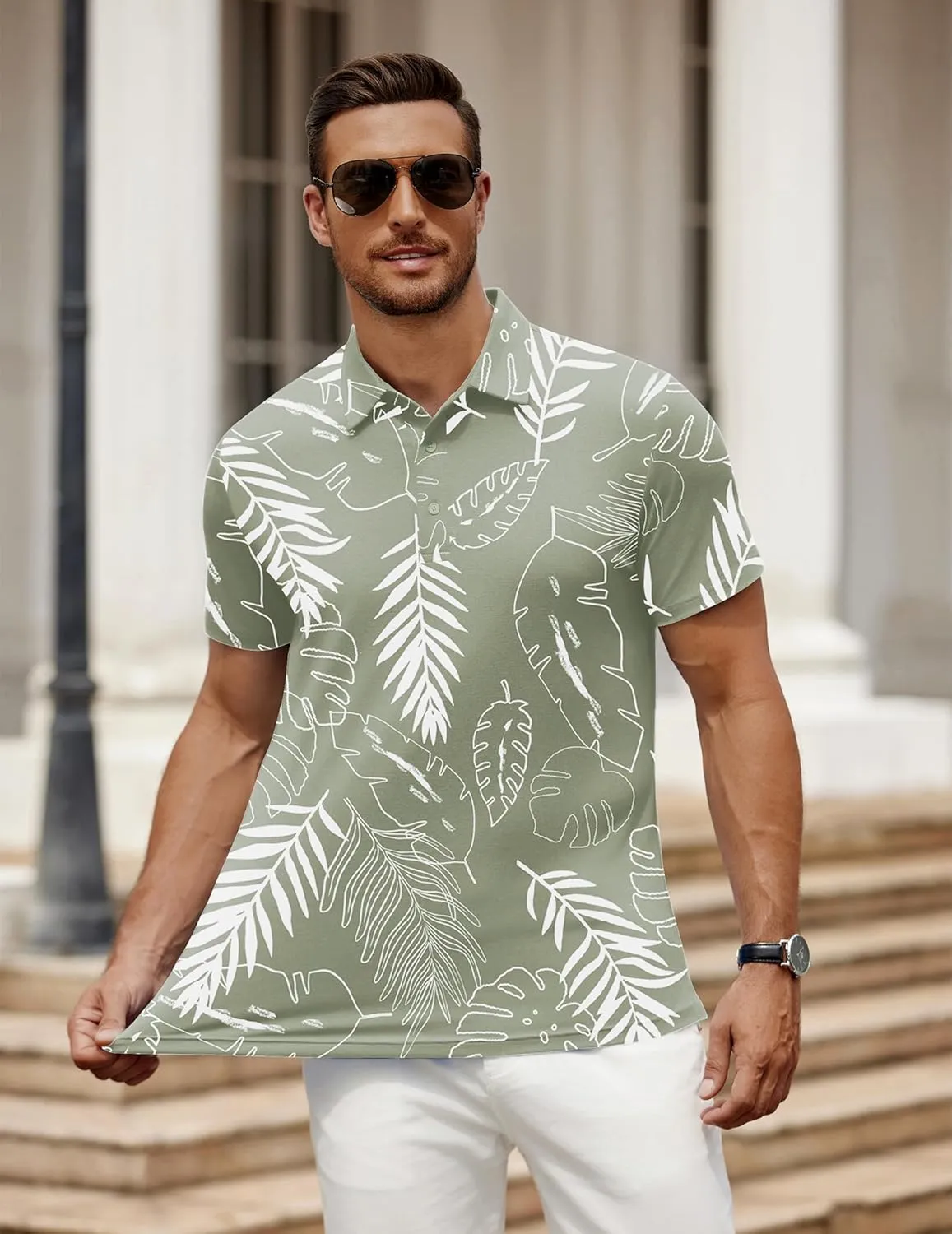 COOFANDY Men's Polo Shirt Golf Quick Dry Performance Short Sleeve Moisture Wicking Athletic Polo Collared Tennis T-Shirt
