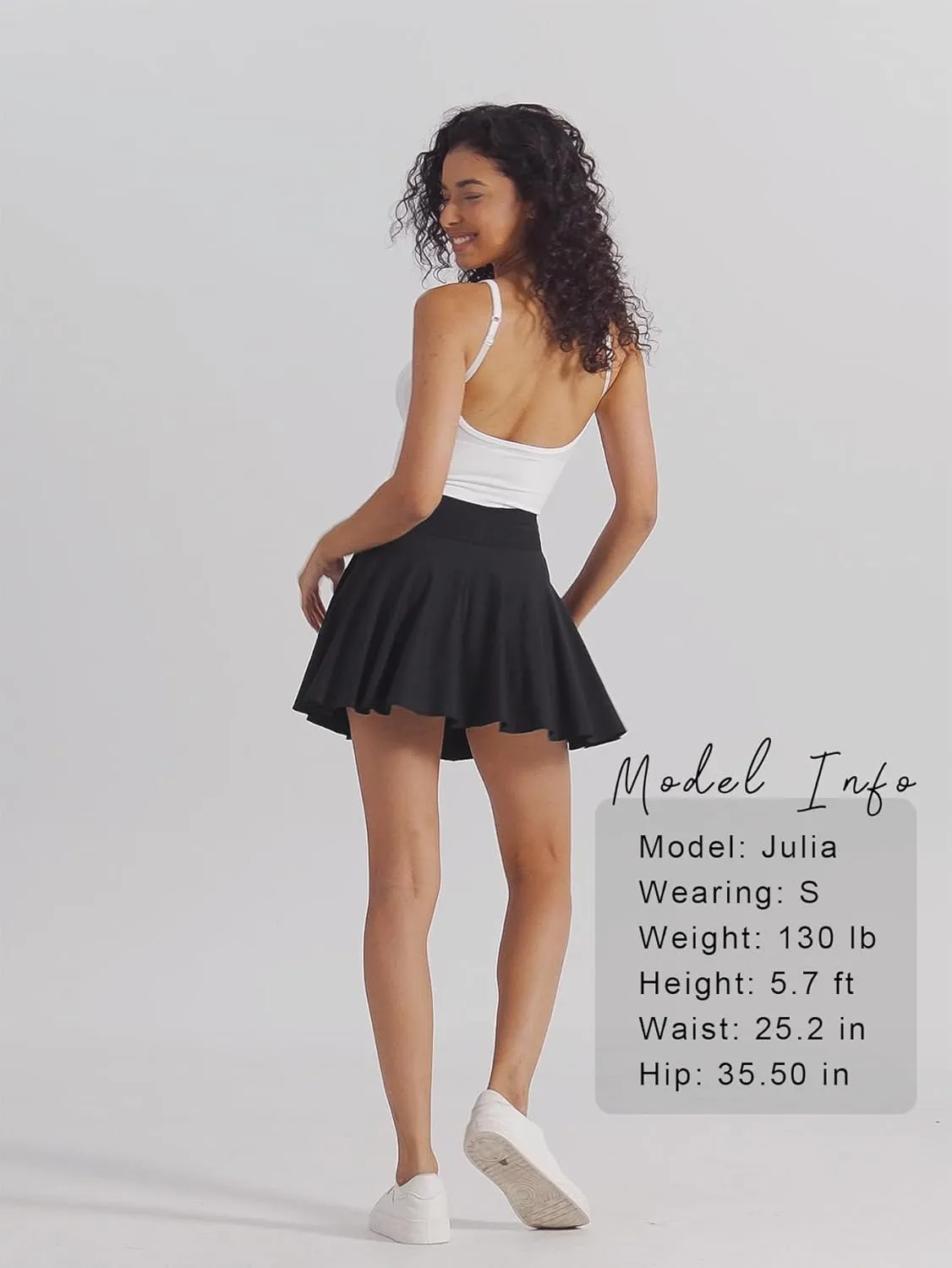 Easisim Women Mini Skirts Skort Flowy Basic Stretchy Flared Casual A-line Skirt with Pockets