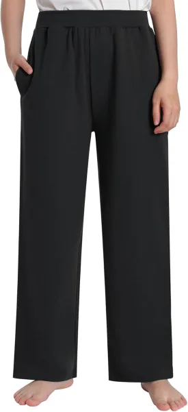 Latuza Women's Petite Wide Leg Lounge Pants Loose Fit Cotton Pants