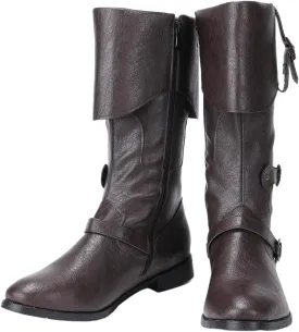 Medieval Male and Female Renaissance Pull On Boots Mid Calf Gothic Boots Halloween Cosplay Cuff Shoes