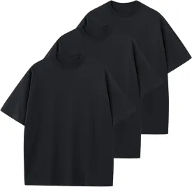 Men's Cotton T-Shirts Oversized Unisex Short Sleeve Crew Neck Loose Basic Tops Solid Athletic Tee