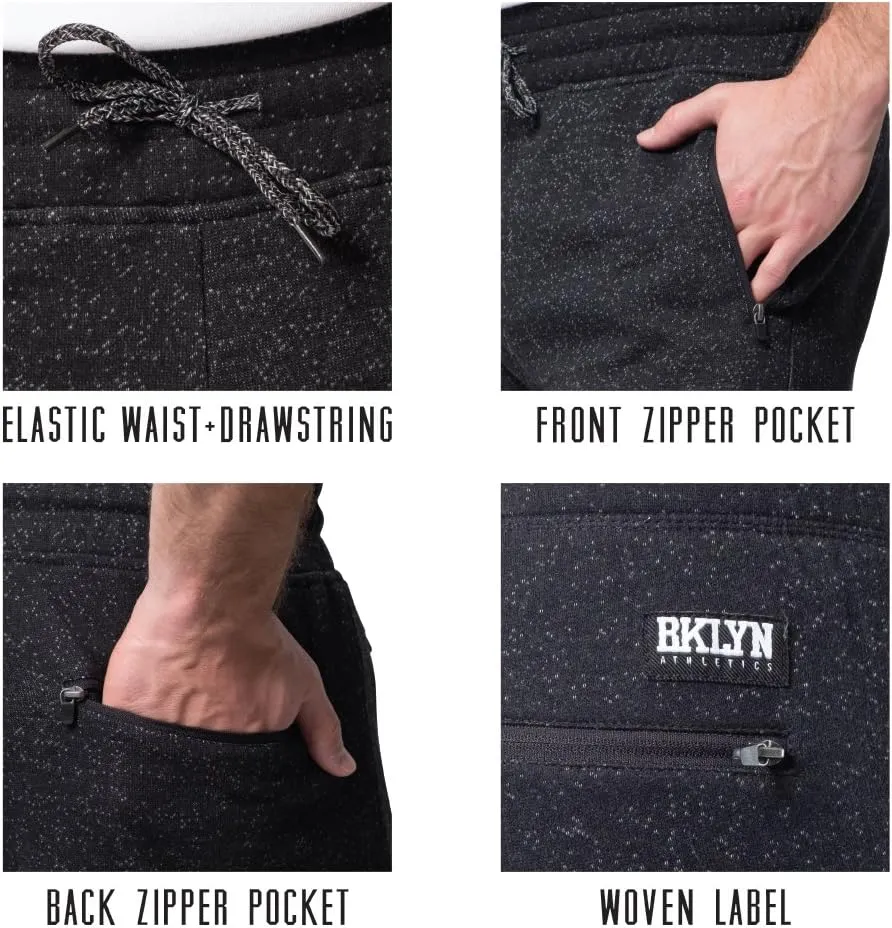 Men's Fleece Jogger Pants Active Zipper Pocket Sweatpants