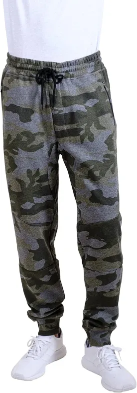 Men's Fleece Jogger Pants Active Zipper Pocket Sweatpants