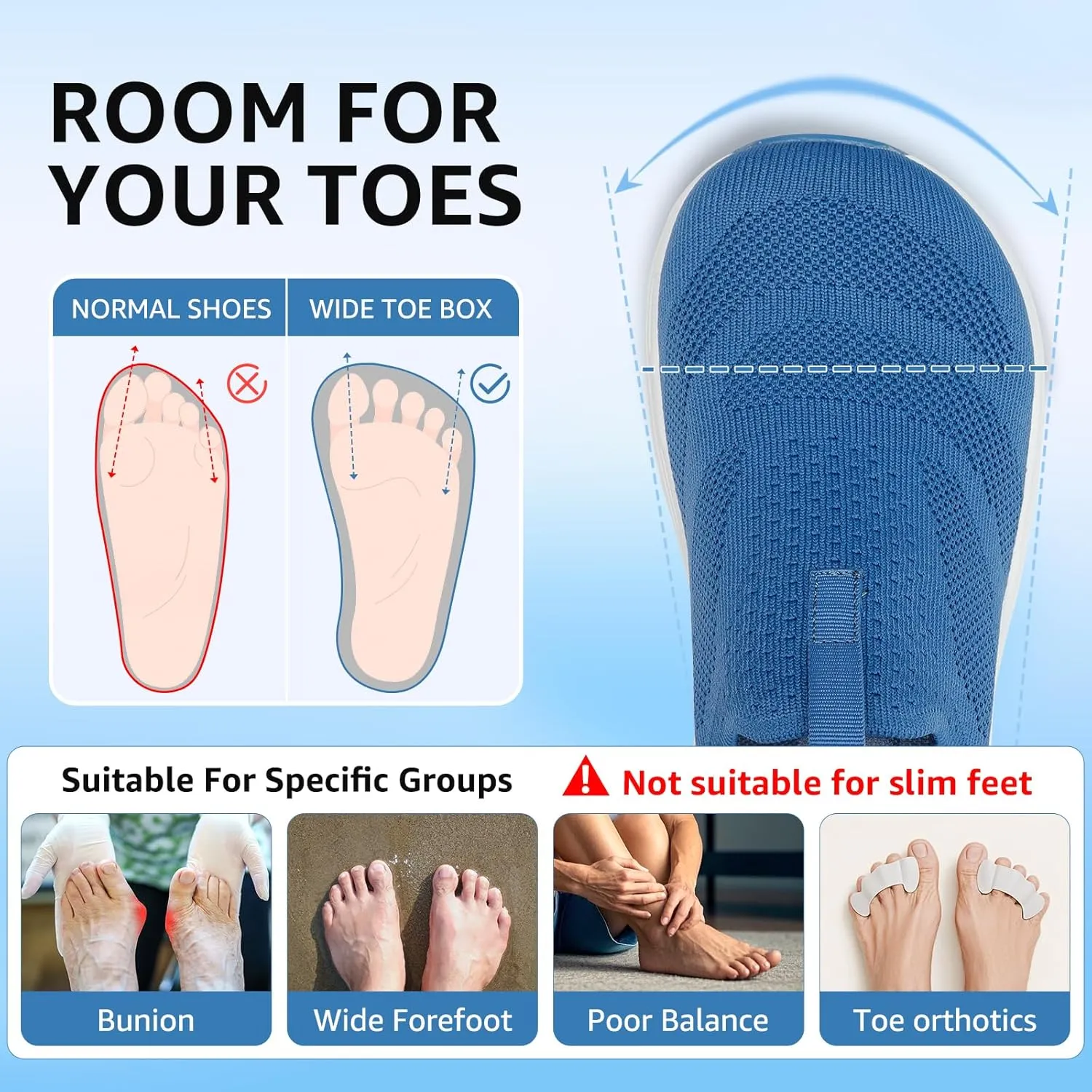 STQ Slip on Sneakers Women Walking Shoes with Arch Support Memory Foam
