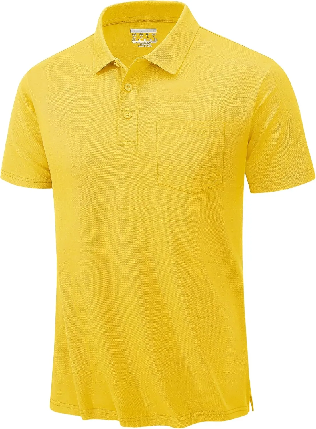 TACVASEN Mens Polo Golf Shirts with Pocket Pique Cooling Performance Moisture Wicking Polo Shirts