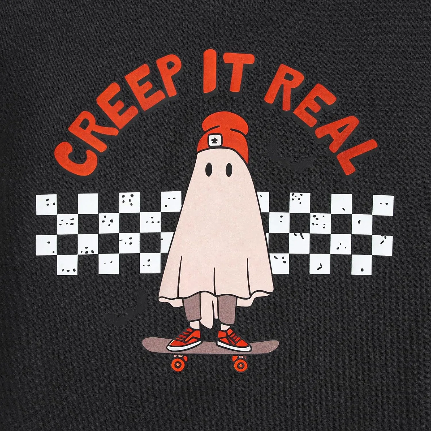 Toddler Halloween Shirt Baby Boys Girls Ghost Tshirt Creep It Real Short Sleeve Tee Tops Spooky Season Fall Clothes