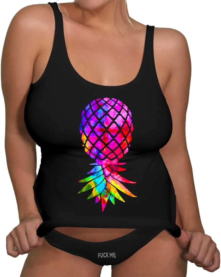 Upside Down Pineapple | Mature, Swinger Lifestyle Pineapple Tank top, Pineapple Vacation t-Shirts for Women