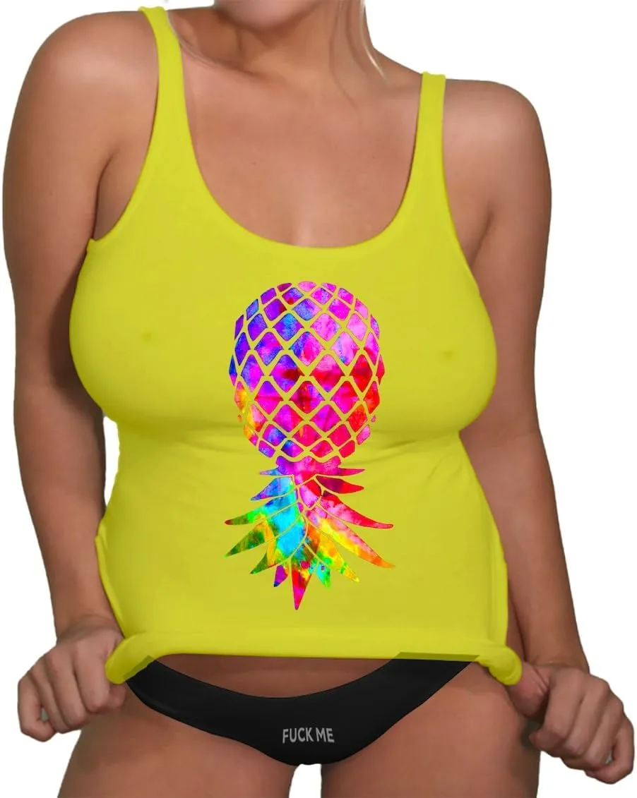 Upside Down Pineapple | Mature, Swinger Lifestyle Pineapple Tank top, Pineapple Vacation t-Shirts for Women