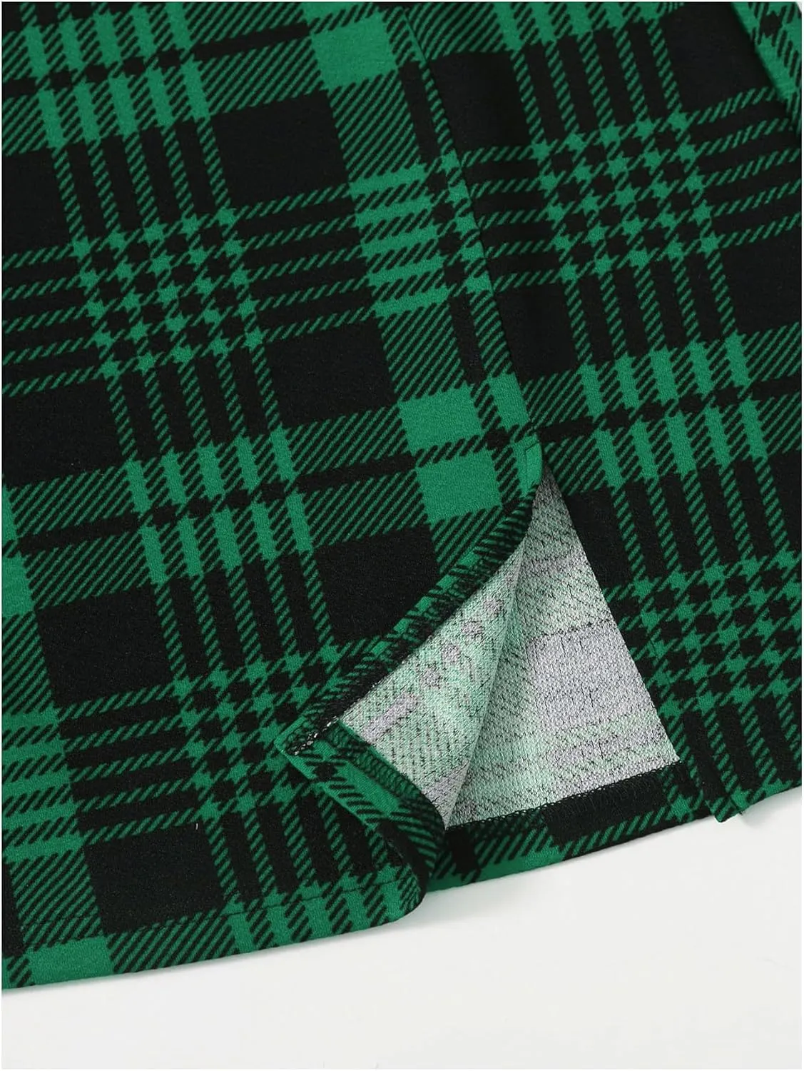 WDIRARA Women's Plaid Print Slit Hem Mini Pencil Skirt High Waist Bodycon Short Skirts