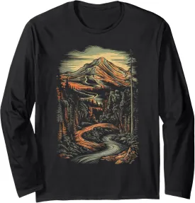 Wildlife Trees Outdoors Nature Retro Vintage Outdoor Lover Long Sleeve T-Shirt