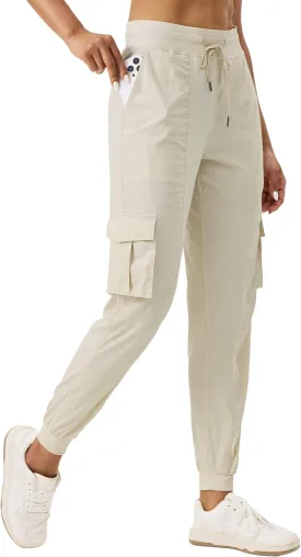 Willit Women's Studio Jogger Cargo Workout Hiking Track Pants Lightweight Athletic Dance Tapered Pants Quick Dry