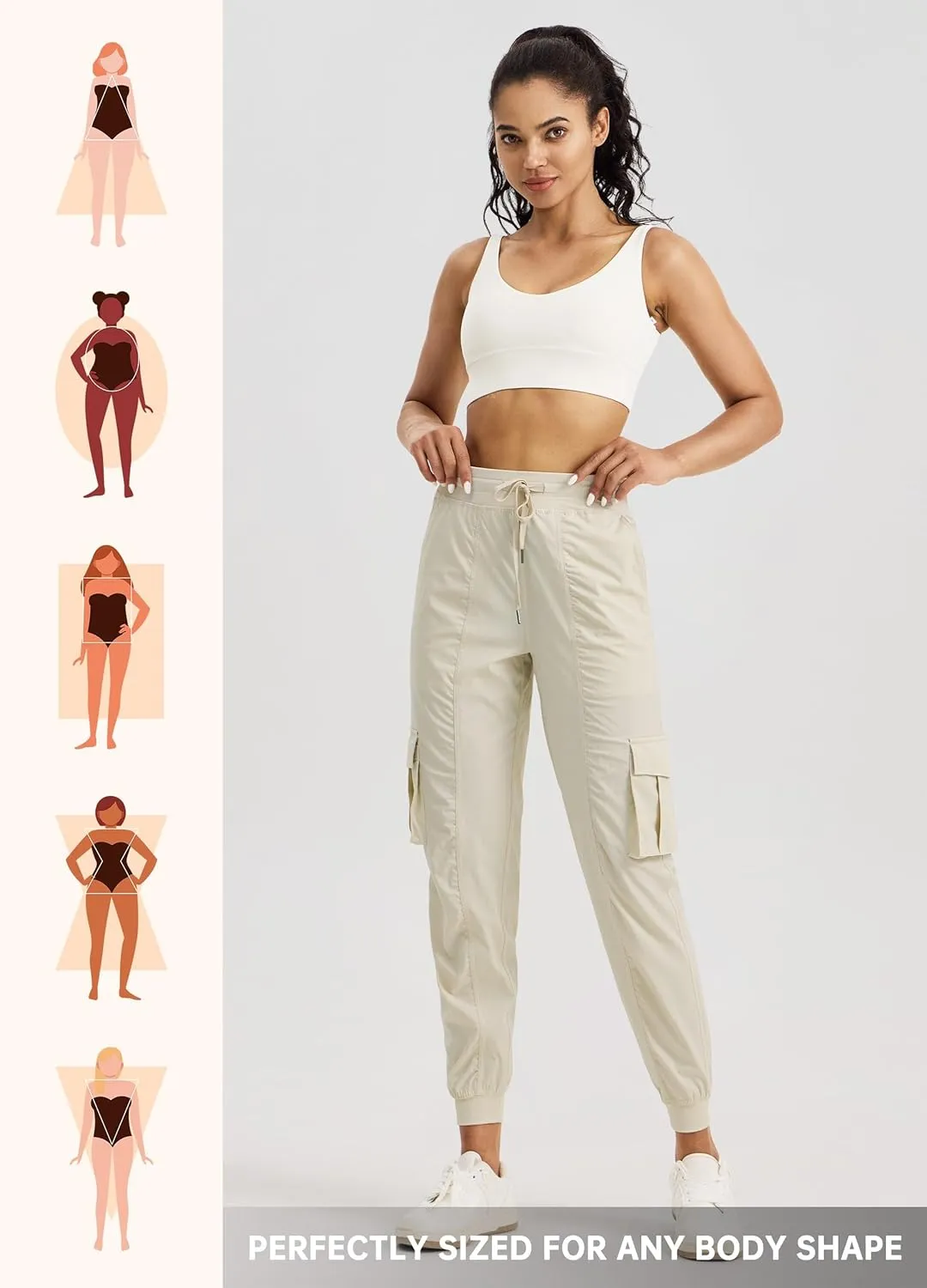 Willit Women's Studio Jogger Cargo Workout Hiking Track Pants Lightweight Athletic Dance Tapered Pants Quick Dry