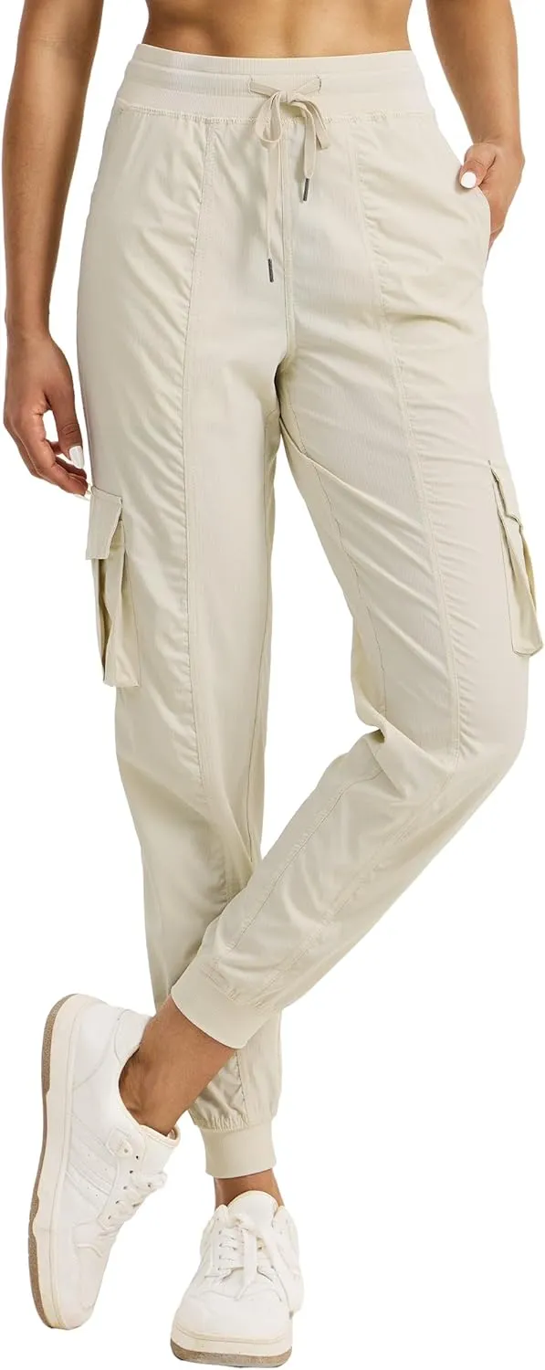 Willit Women's Studio Jogger Cargo Workout Hiking Track Pants Lightweight Athletic Dance Tapered Pants Quick Dry