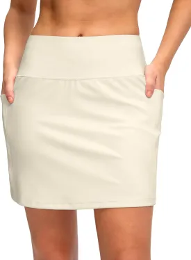 Women's Golf Skirts Skort 4 Side Pockets High Waisted Stretchy Tennis Skirt with Short Athletic Casual