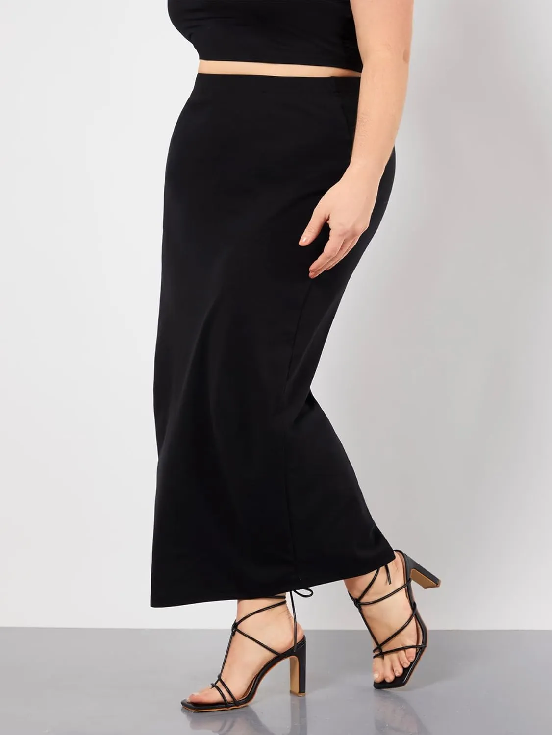 Women's Plus Size Long Pencil Skirts Elastic High Waisted Bodycon Skirt