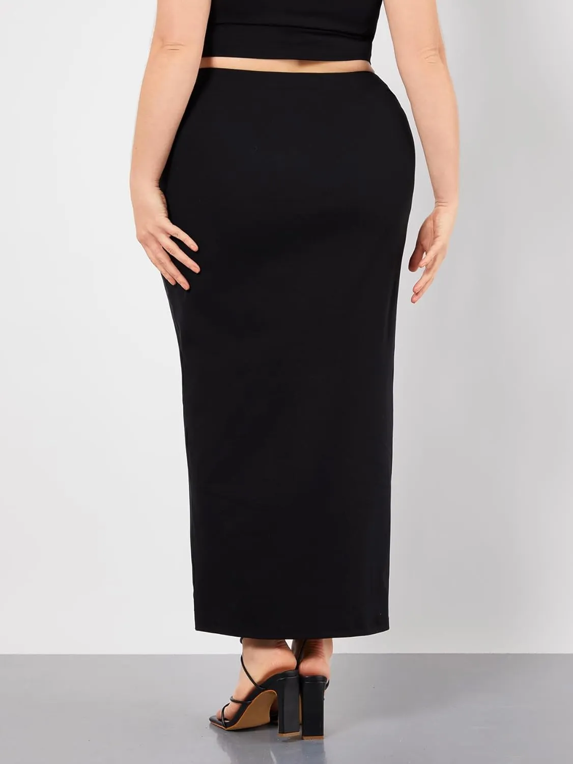 Women's Plus Size Long Pencil Skirts Elastic High Waisted Bodycon Skirt